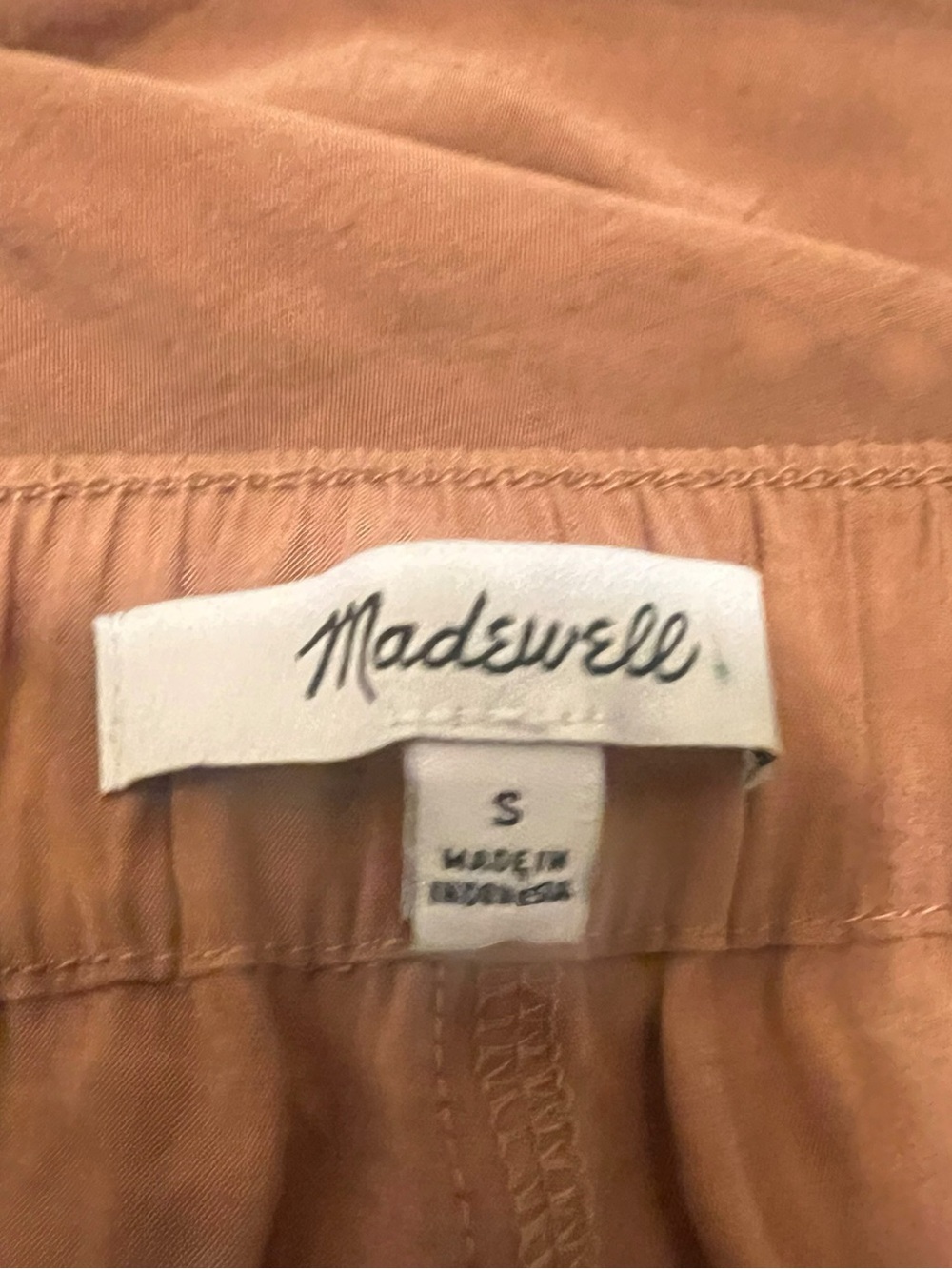 Madewell Wide-Leg Elastic Waist Pants Burnt Orange Color Small - Picture 3 of 4